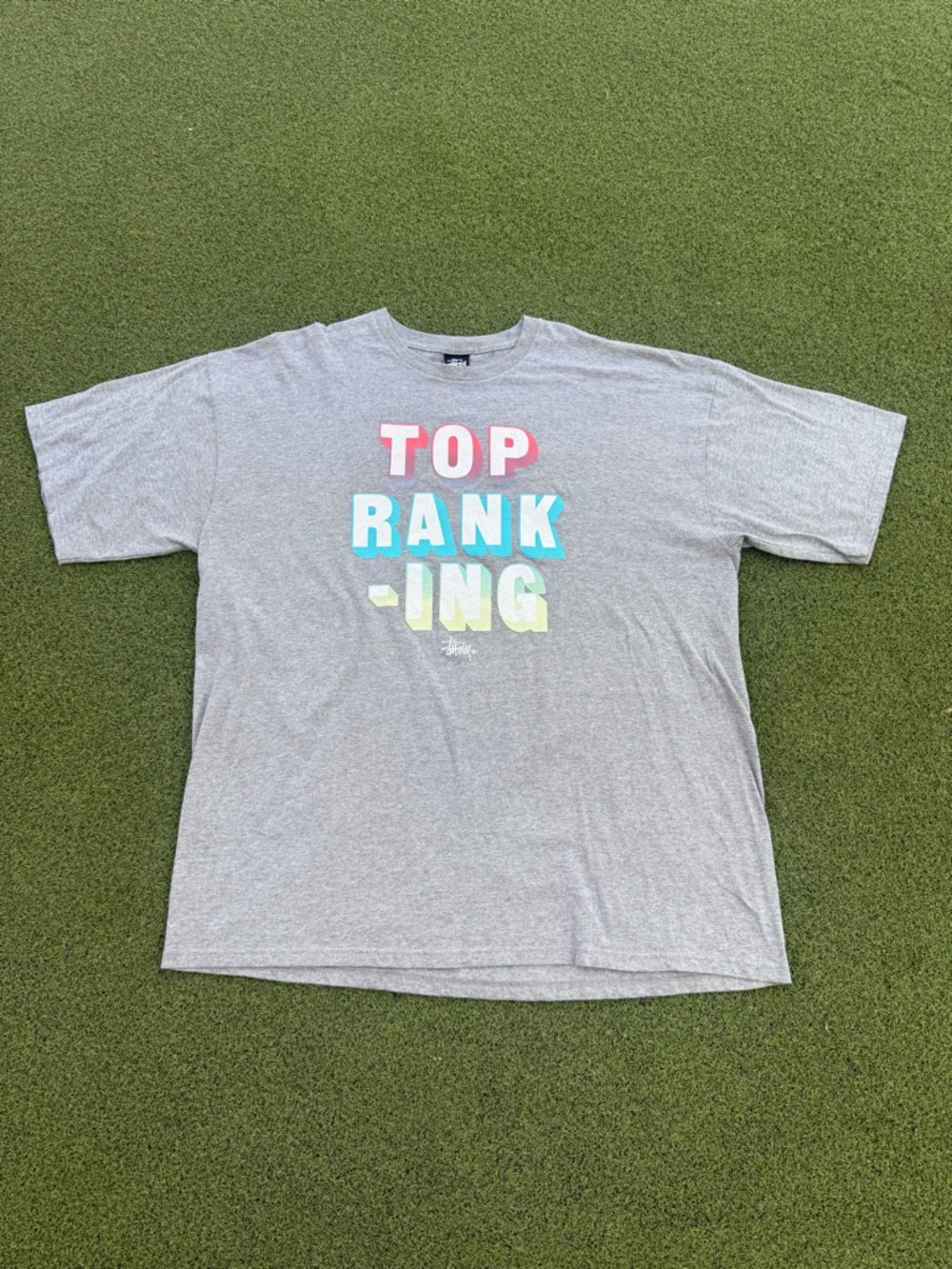 VINTAGE Y2K 2000s MADE IN MEXICO SKATER STUSSY DESIGNER TOP RANKING GRAPHIC TEE